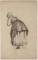 KT 1991 022
<br/>
Op een trapje staande vrouw, schuin op de rug gezien
<br/>
<em>Scholten, Hendrik Jacobus (1824-1907)</em>